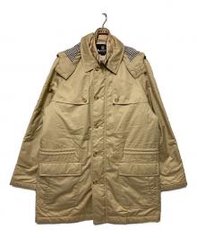 Aquascutum（アクアスキュータム）の古着「フーデッドステンカラーコート」｜カーキ