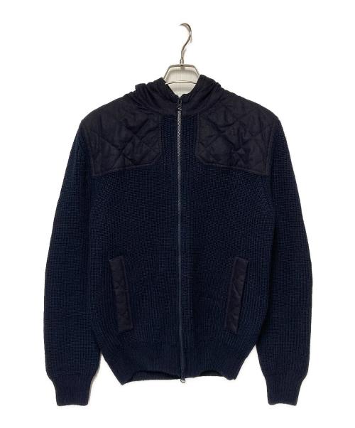GRAN SASSO（グランサッソ）GRAN SASSO (グランサッソ) 切替ジップニットパーカー ネイビー サイズ:48の古着・服飾アイテム