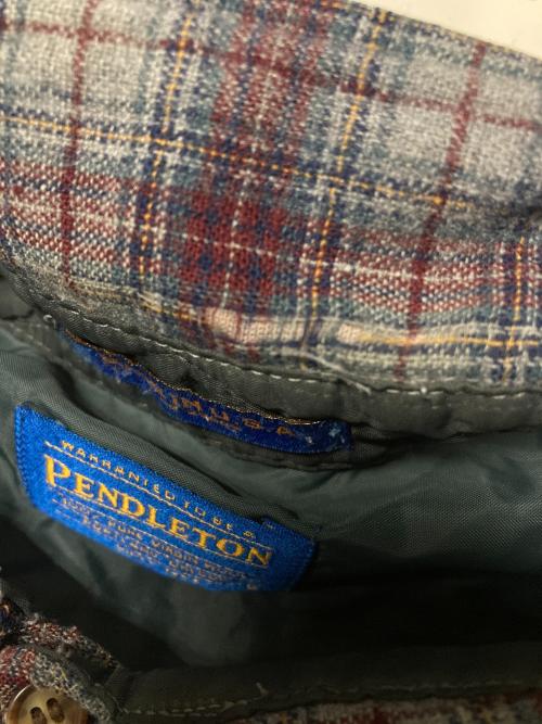 PENDLETON（ペンドルトン）PENDLETON (ペンドルトン) 90s ウールチェックシャツ レッド×グレー サイズ:Lの古着・服飾アイテム