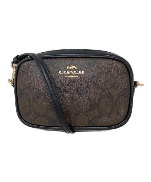 COACH（コーチ）COACH (コーチ) コンバーチブルベルトバッグシグネチャーキャンバス ブラウン×ブラックの古着・服飾アイテム
