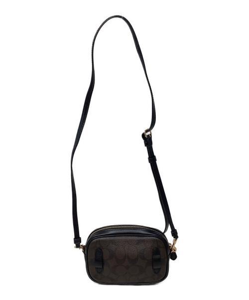 COACH（コーチ）COACH (コーチ) コンバーチブルベルトバッグシグネチャーキャンバス ブラウン×ブラックの古着・服飾アイテム