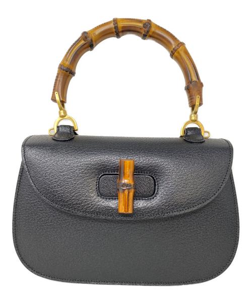 GUCCI（グッチ）GUCCI (グッチ) バンブー2WAYショルダーバッグ ブラックの古着・服飾アイテム