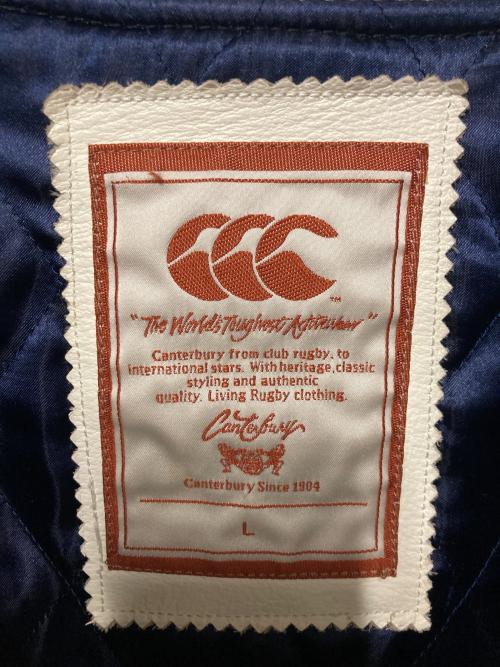 Canterbury（カンタベリー）Canterbury (カンタベリー) スタジャン ネイビー×ホワイト サイズ:Lの古着・服飾アイテム