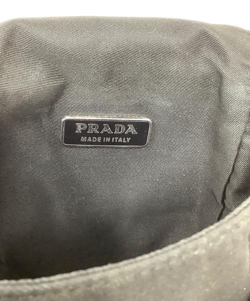 PRADA（プラダ）PRADA (プラダ) トライアングルロゴ ナイロンショルダーポーチ ブラックの古着・服飾アイテム