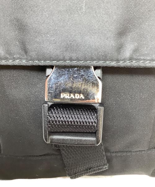 PRADA（プラダ）PRADA (プラダ) トライアングルロゴ ナイロンショルダーポーチ ブラックの古着・服飾アイテム