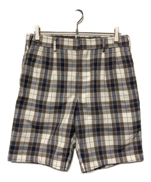 JUNYA WATANABE COMME des GARCONS（(ジュンヤワタナベ コムデギャルソン）JUNYA WATANABE COMME des GARCONS ((ジュンヤワタナベ コムデギャルソン) チェックハーフパンツ ホワイト×ベージュ×ネイビー サイズ:Sの古着・服飾アイテム
