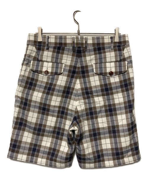 JUNYA WATANABE COMME des GARCONS（(ジュンヤワタナベ コムデギャルソン）JUNYA WATANABE COMME des GARCONS ((ジュンヤワタナベ コムデギャルソン) チェックハーフパンツ ホワイト×ベージュ×ネイビー サイズ:Sの古着・服飾アイテム