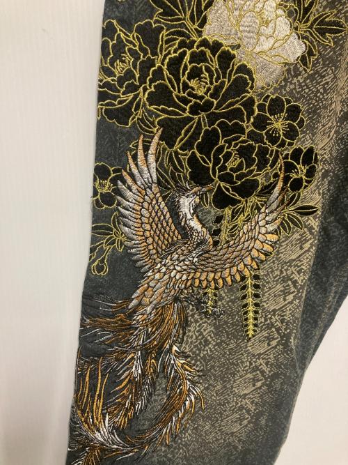 仏喜羅坊（ブッキラボウ）仏喜羅坊 (ブッキラボウ) 鳳凰x牡丹刺繍デニムパンツ ネイビー サイズ:40の古着・服飾アイテム