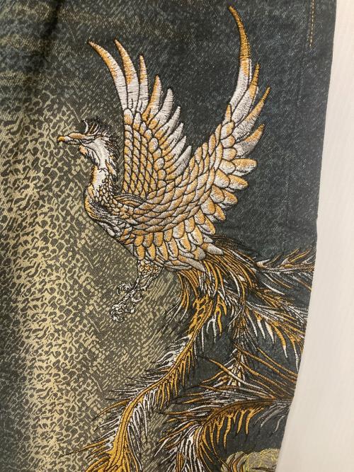 仏喜羅坊（ブッキラボウ）仏喜羅坊 (ブッキラボウ) 鳳凰x牡丹刺繍デニムパンツ ネイビー サイズ:40の古着・服飾アイテム