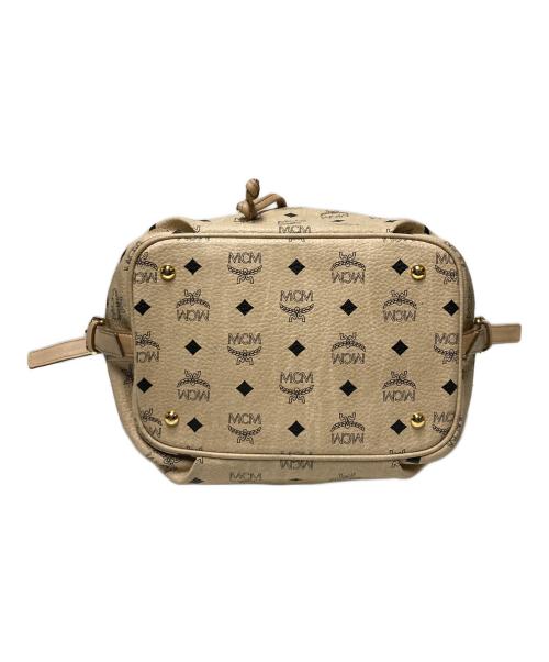 MCM（エムシーエム）MCM (エムシーエム) 巾着レザーショルダーバッグ ベージュの古着・服飾アイテム