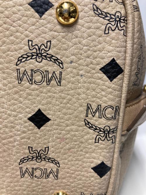 MCM（エムシーエム）MCM (エムシーエム) 巾着レザーショルダーバッグ ベージュの古着・服飾アイテム