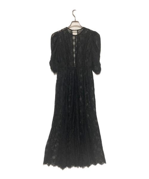 FRAY ID（フレイ アイディー）FRAY ID (フレイ アイディー) パイピングレースドレス ブラックの古着・服飾アイテム