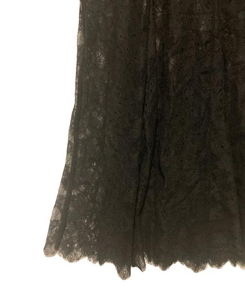 FRAY ID（フレイ アイディー）FRAY ID (フレイ アイディー) パイピングレースドレス ブラックの古着・服飾アイテム