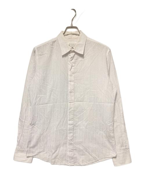 Maison Margiela（メゾンマルジェラ）Maison Margiela (メゾンマルジェラ) 13SS ストライプシャツ ホワイト×パープル サイズ:48の古着・服飾アイテム