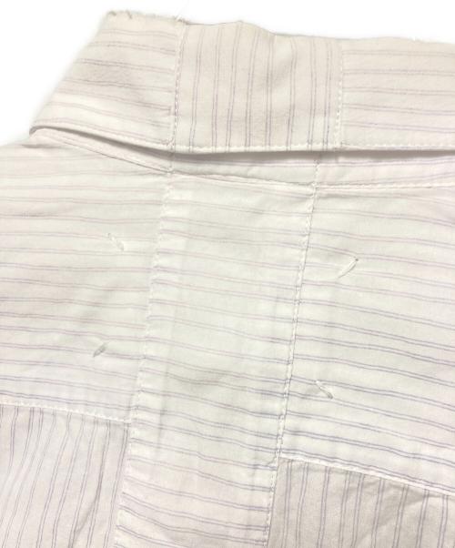 Maison Margiela（メゾンマルジェラ）Maison Margiela (メゾンマルジェラ) 13SS ストライプシャツ ホワイト×パープル サイズ:48の古着・服飾アイテム