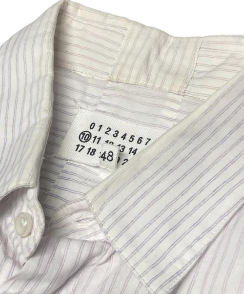 Maison Margiela（メゾンマルジェラ）Maison Margiela (メゾンマルジェラ) 13SS ストライプシャツ ホワイト×パープル サイズ:48の古着・服飾アイテム