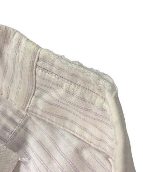 Maison Margiela（メゾンマルジェラ）Maison Margiela (メゾンマルジェラ) 13SS ストライプシャツ ホワイト×パープル サイズ:48の古着・服飾アイテム