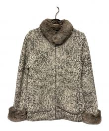 BURBERRY BLACK LABEL（バーバリーブラックレーベル）の古着「ラビットファーニットジャケット」｜グレー