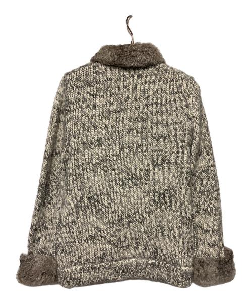BURBERRY BLACK LABEL（バーバリーブラックレーベル）BURBERRY BLACK LABEL (バーバリーブラックレーベル) ラビットファーニットジャケット グレー サイズ:2の古着・服飾アイテム