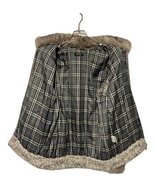 BURBERRY BLACK LABEL（バーバリーブラックレーベル）BURBERRY BLACK LABEL (バーバリーブラックレーベル) ラビットファーニットジャケット グレー サイズ:2の古着・服飾アイテム