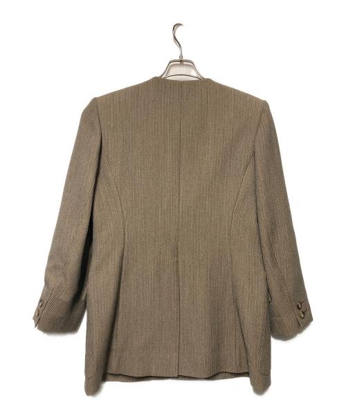 HERMES（エルメス）HERMES (エルメス) ウールノーカラージャケット グレージュ サイズ:42の古着・服飾アイテム