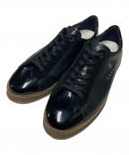 LANVIN en Bleuランバンオンブルー）の古着「ローカットレザースニーカー」｜ブラック