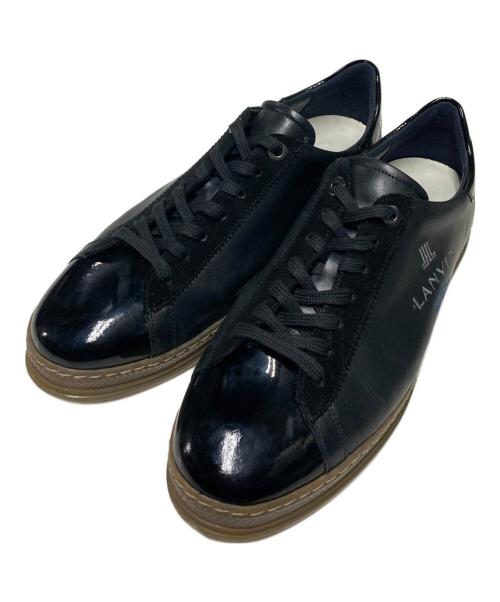 LANVIN en Bleu（ランバンオンブルー）LANVIN en Bleu (ランバンオンブルー) ローカットレザースニーカー ブラック サイズ:25 1/2の古着・服飾アイテム