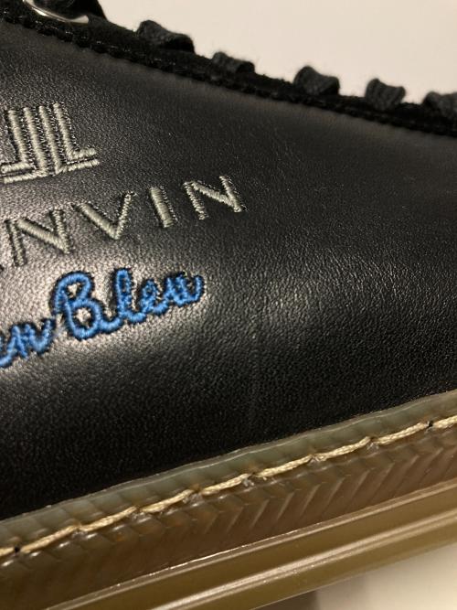 LANVIN en Bleu（ランバンオンブルー）LANVIN en Bleu (ランバンオンブルー) ローカットレザースニーカー ブラック サイズ:25 1/2の古着・服飾アイテム