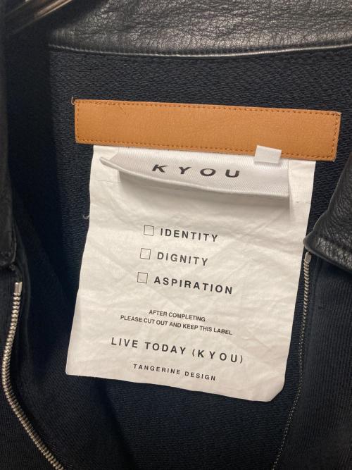 KYOU（キョウ）KYOU (キョウ) BROTHERS Leather x Original Supima Aging Cotton Sweat ブラック サイズ:1の古着・服飾アイテム
