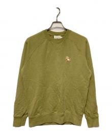 maison kitsune（メゾンキツネ）の古着「チラックスフォックスパッチクラシックスウェットシャツ」｜黄緑