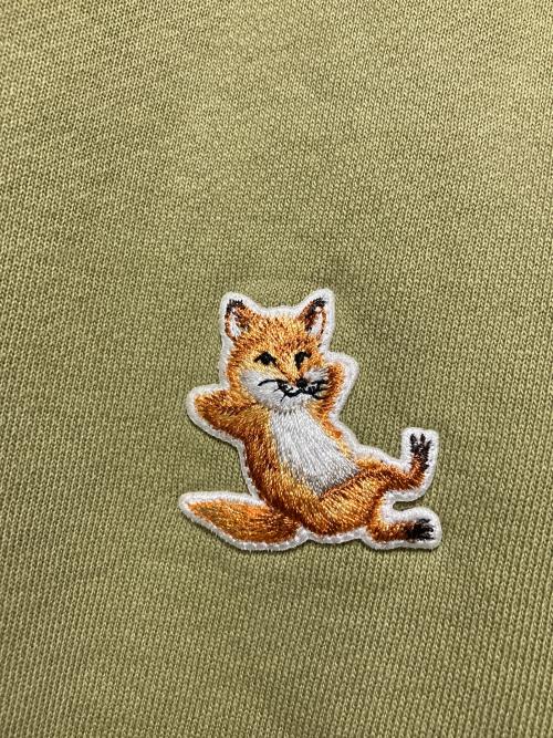 maison kitsune（メゾンキツネ）maison kitsune (メゾンキツネ) チラックスフォックスパッチクラシックスウェットシャツ 黄緑 サイズ:Sの古着・服飾アイテム
