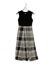 BLUE LABEL CRESTBRIDGE（ブルーレーベルクレストブリッジ）の古着「ノースリーブワンピース」｜ブラック×グレー