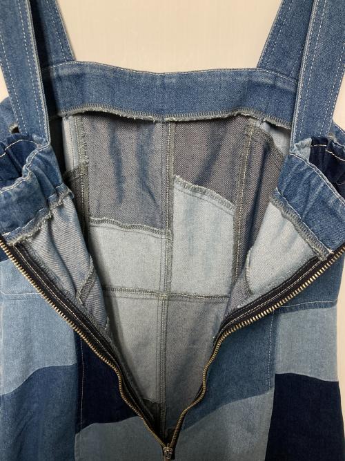 GRACE CONTINENTAL（（グレースコンチネンタル）GRACE CONTINENTAL (（グレースコンチネンタル) パッチワークデニムワンピース ブルー×ネイビー サイズ:38の古着・服飾アイテム