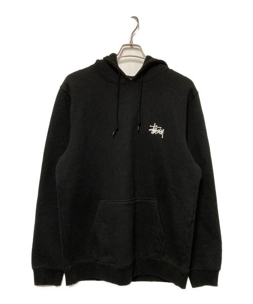 stussy（ステューシー）stussy (ステューシー) ベーシックロゴプルオーバーパーカー ブラック サイズ:Mの古着・服飾アイテム