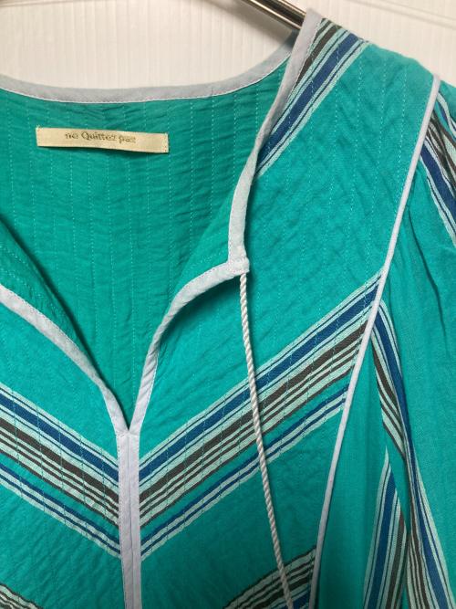 ne quittez pas（ヌキテパ）ne quittez pas (ヌキテパ) 23SS COTTON VOILE STRIPE DRESS グリーン サイズ:Sの古着・服飾アイテム