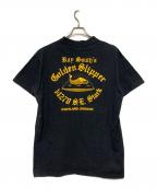 Hanesヘインズ）の古着「70-80s バックプリントクルーネックTシャツ」｜ブラック