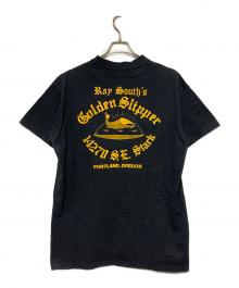 Hanes（ヘインズ）の古着「70-80s バックプリントクルーネックTシャツ」｜ブラック