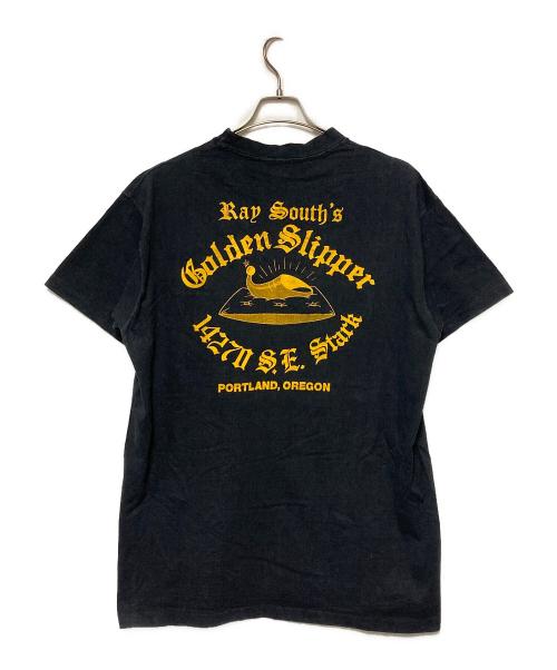 Hanes（ヘインズ）Hanes (ヘインズ) 70-80s バックプリントクルーネックTシャツ ブラック サイズ:XLの古着・服飾アイテム