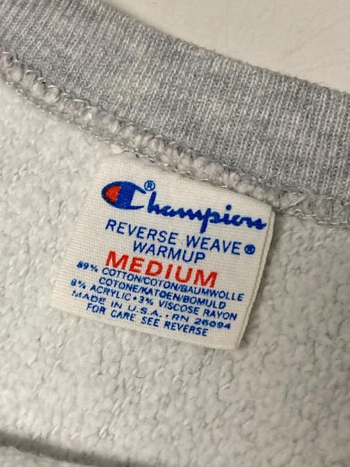Champion REVERSE WEAVE（チャンピオン リバース ウィーブ）Champion REVERSE WEAVE (チャンピオン リバース ウィーブ) 80s クルーネックスウェット グレー サイズ:Mの古着・服飾アイテム