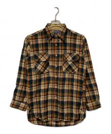 PENDLETON（ペンドルトン）の古着「70s ウールチェックシャツ」｜ベージュ