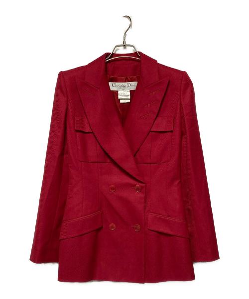 Christian Dior（クリスチャン ディオール）Christian Dior (クリスチャン ディオール) ダブルジャケット レッド サイズ:36の古着・服飾アイテム