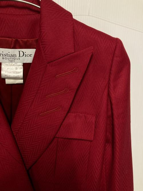 Christian Dior（クリスチャン ディオール）Christian Dior (クリスチャン ディオール) ダブルジャケット レッド サイズ:36の古着・服飾アイテム