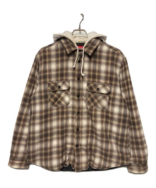 SUPREME（シュプリーム）SUPREME (シュプリーム) 21FW Hooded Flannel Zip Up Shirt ブラウン サイズ:Mの古着・服飾アイテム