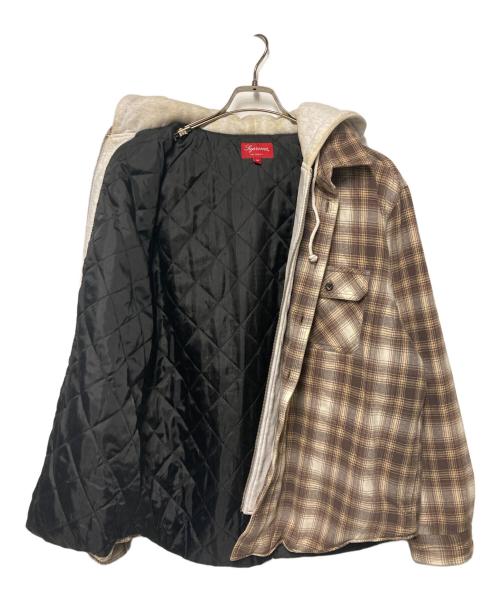 SUPREME（シュプリーム）SUPREME (シュプリーム) 21FW Hooded Flannel Zip Up Shirt ブラウン サイズ:Mの古着・服飾アイテム