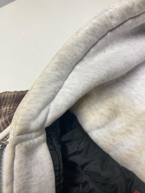 SUPREME（シュプリーム）SUPREME (シュプリーム) 21FW Hooded Flannel Zip Up Shirt ブラウン サイズ:Mの古着・服飾アイテム