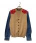 DSQUARED2（ディースクエアード）の古着「18AW Vネックドッキングカーディガン」｜ベージュ×ブルー