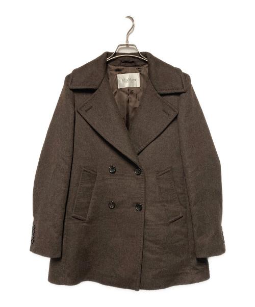 MaxMara（マックスマーラ）MaxMara (マックスマーラ) キャメルウールカシミヤPコート ダークブラウン サイズ:42の古着・服飾アイテム