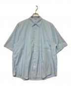 AURALEEオーラリー）の古着「WASHED FINX TWILL BIG HALF SLEEVED SHIRT」｜スカイブルー
