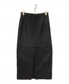 AURALEEオーラリー）の古着「FINX CHAMBRAY SLIT SKIRT」｜ブラック