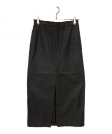 AURALEE（オーラリー）の古着「FINX CHAMBRAY SLIT SKIRT」｜ブラック